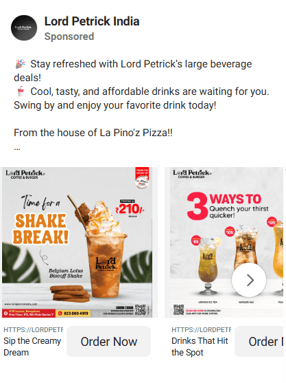 Lord Pertric Meta Ads campaign creative