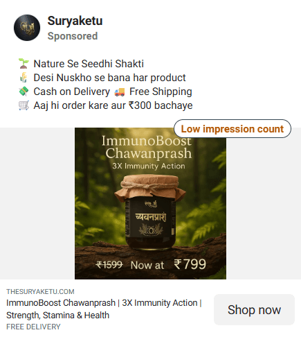 Suryaketu Chanwanprash META Ad